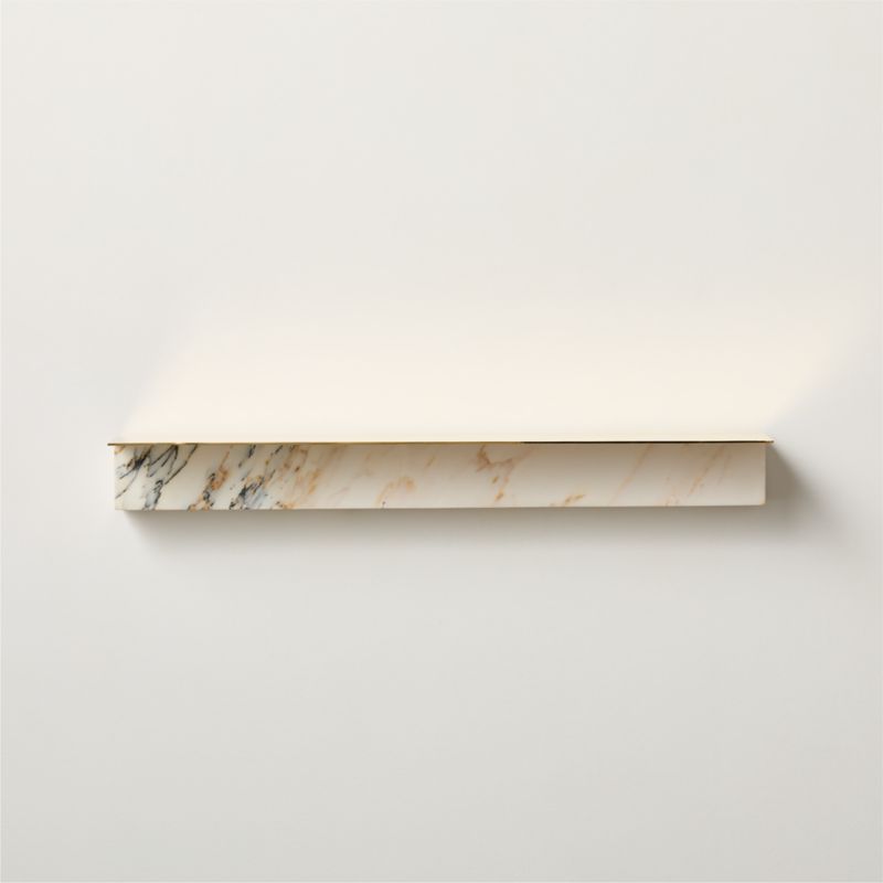 Leva Golden Calacatta Marble Wall Shelf 28" - image 0 of 6