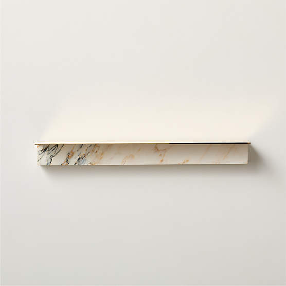 Leva Golden Calacatta Marble Wall Shelf 28"