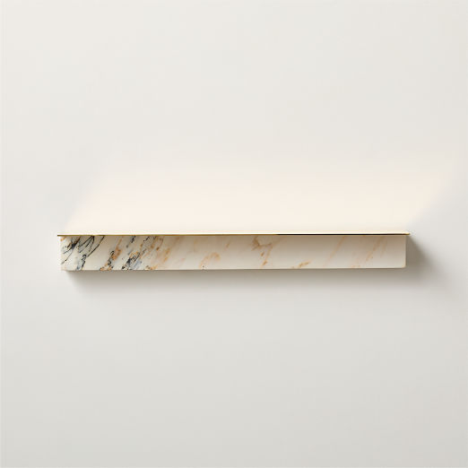 Leva Golden Calacatta Marble Wall Shelf 28"