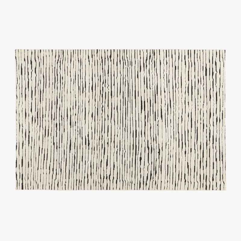 Levi Hand-Knotted Black and White New Zealand Wool Area Rug 6'x9' - image 0 of 6