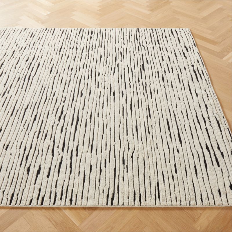 Levi Hand-Knotted Black and Ivory New Zealand Wool Area Rug 12'x15' - image 2 of 6