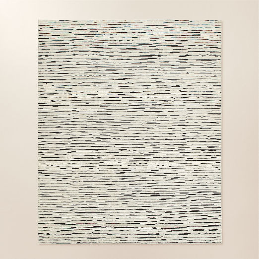 Levit Hand-Knotted Black and White New Zealand Wool Area Rug