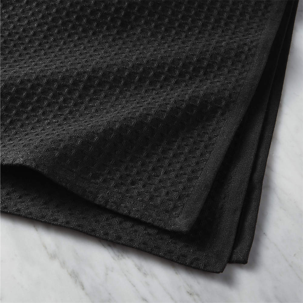 Black Waffle Weave Dish Towels Set of 5