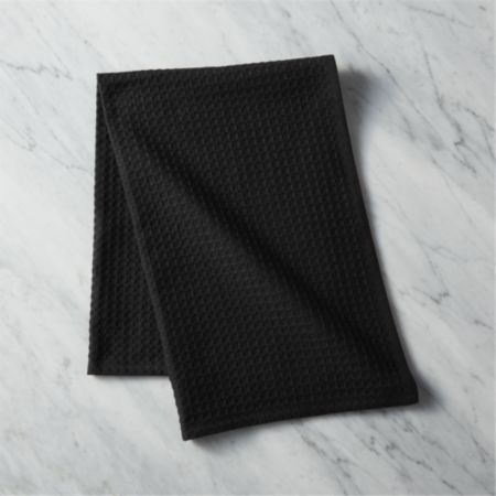 Waffle Weave Black Dish Towel Reviews Cb2