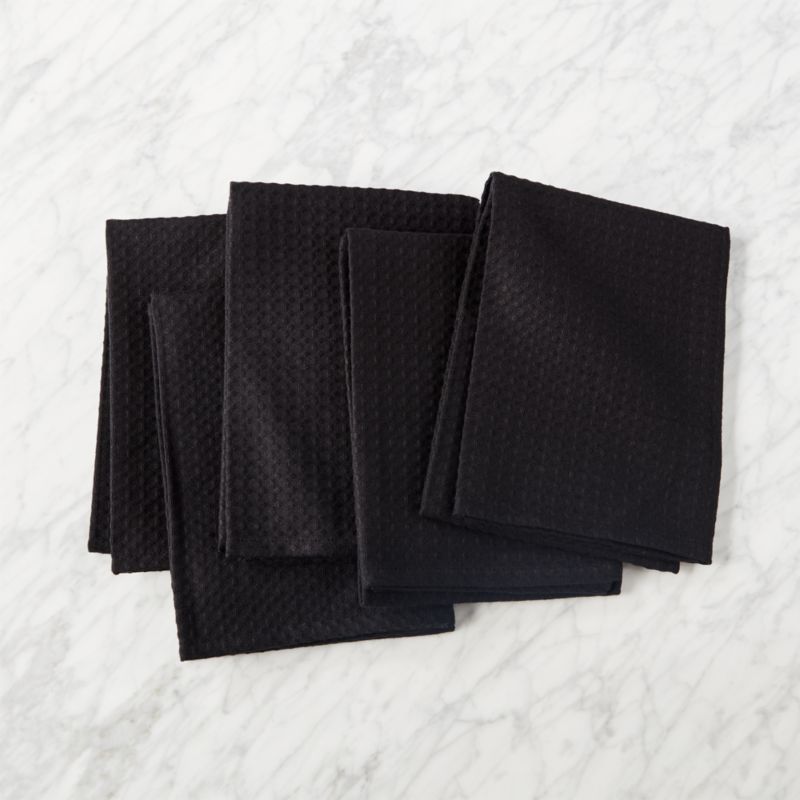 View Black Waffle Weave Dish Towels Set of 5 details