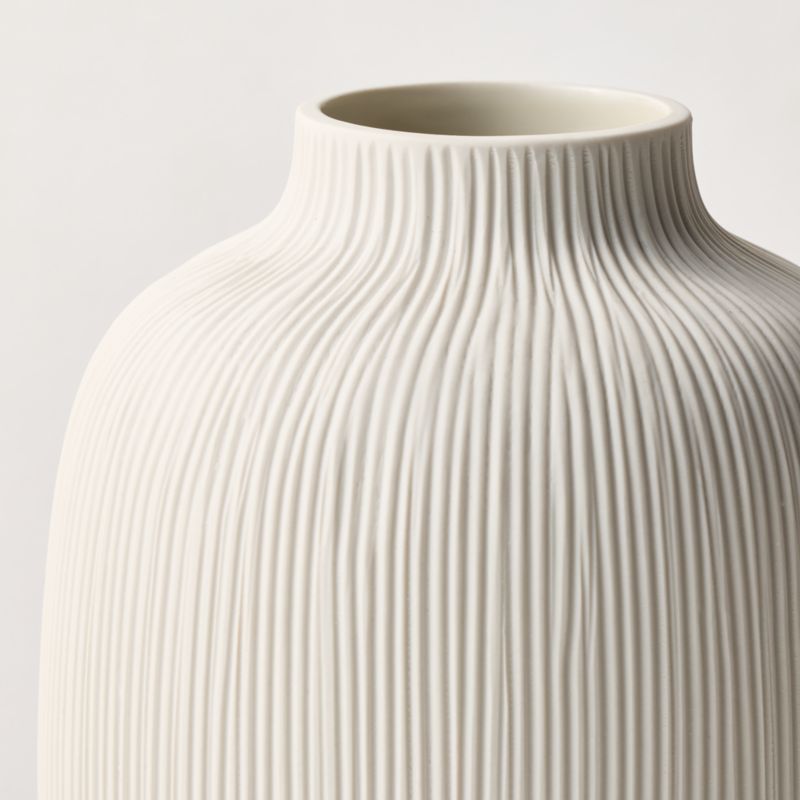 Liana Warm White Fluted Porcelain Vase Tall - image 2 of 5