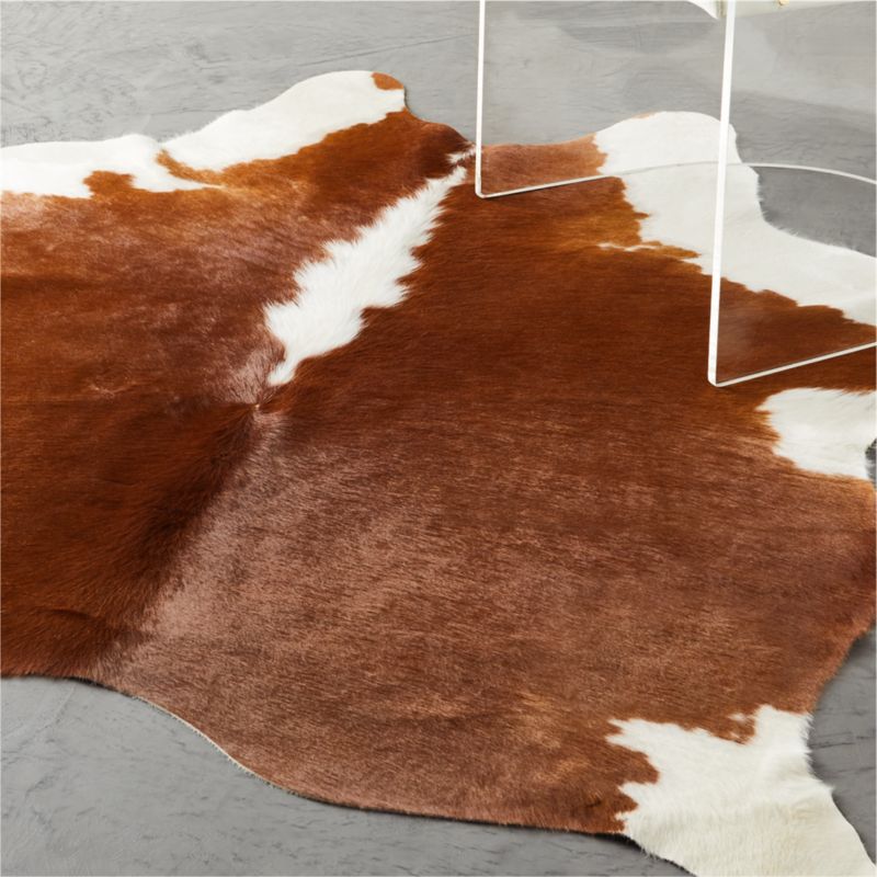 Light Brown and White Cowhide Rug 4'x6' + Reviews | CB2