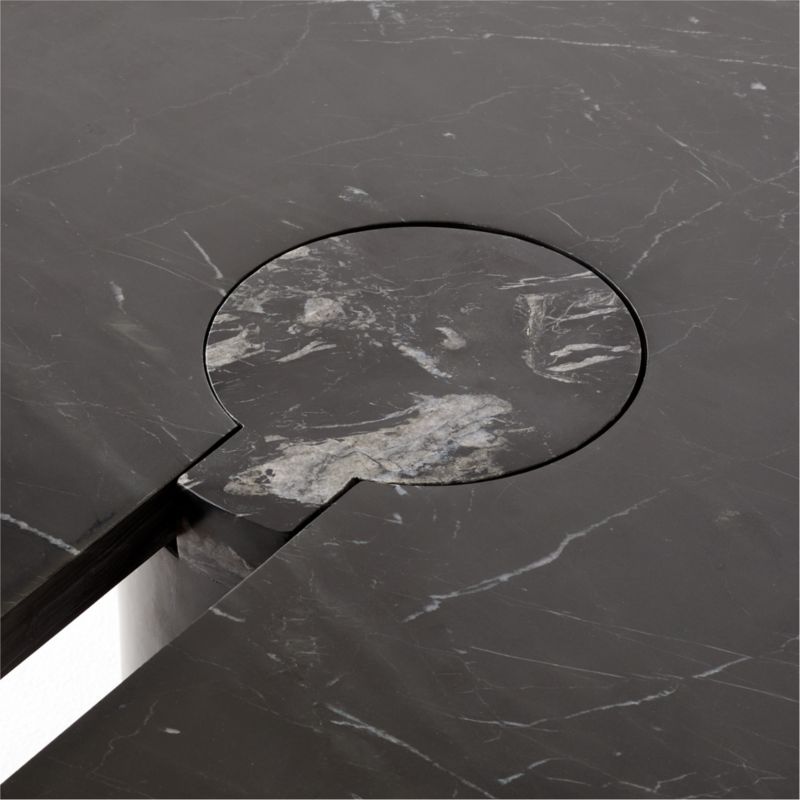 Liguria Oval Black Marble Coffee Table with Black Marble Base by Gianfranco Frattini - image 9 of 11