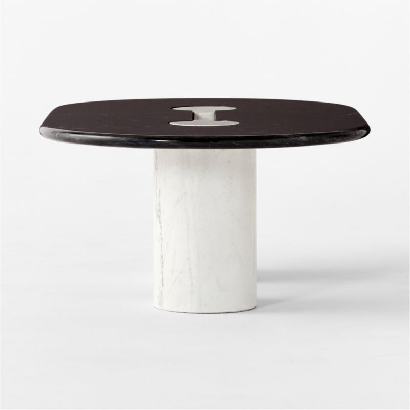 Liguria Oval Black Marble Coffee Table with White Marble Base by Gianfranco Frattini - image 6 of 9