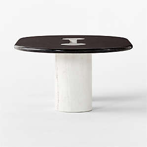 Liguria Oval White Marble Coffee Table with White Marble Base by