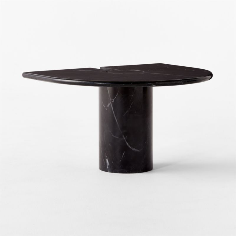 Liguria Rounded Black Marble Side Table with Black Marble Base by Gianfranco Frattini - image 5 of 11