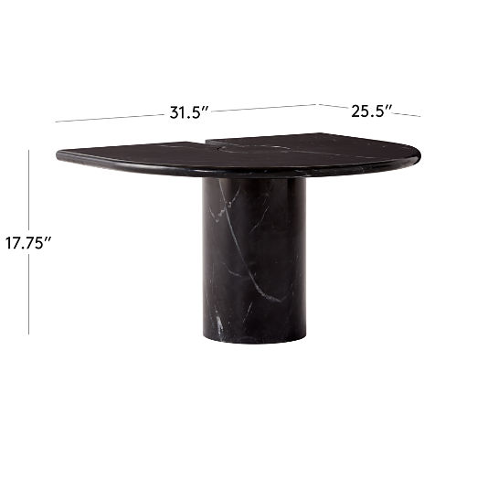 Liguria Rounded Black Marble Side Table with Black Marble Base by Gianfranco Frattini