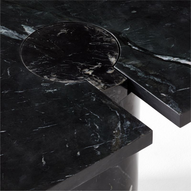 Liguria Rounded Black Marble Side Table with Black Marble Base by Gianfranco Frattini - image 8 of 11