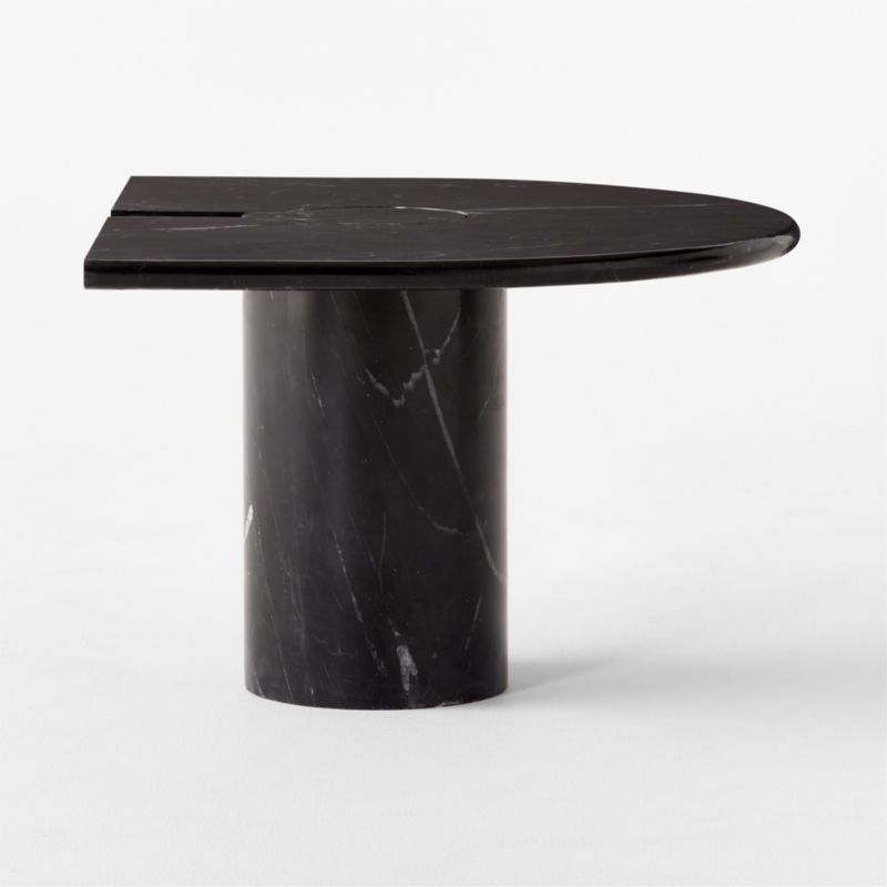 Liguria Rounded Black Marble Side Table with Black Marble Base by Gianfranco Frattini - image 6 of 11