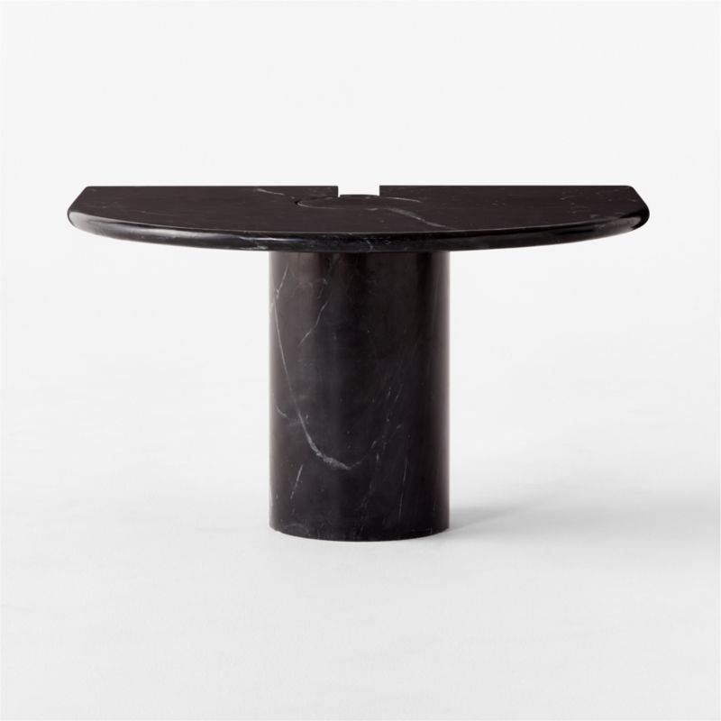 Liguria Rounded Black Marble Side Table with Black Marble Base by Gianfranco Frattini - image 4 of 11