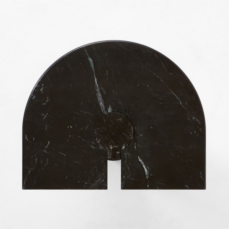 Liguria Rounded Black Marble Side Table with Black Marble Base by Gianfranco Frattini - image 9 of 11