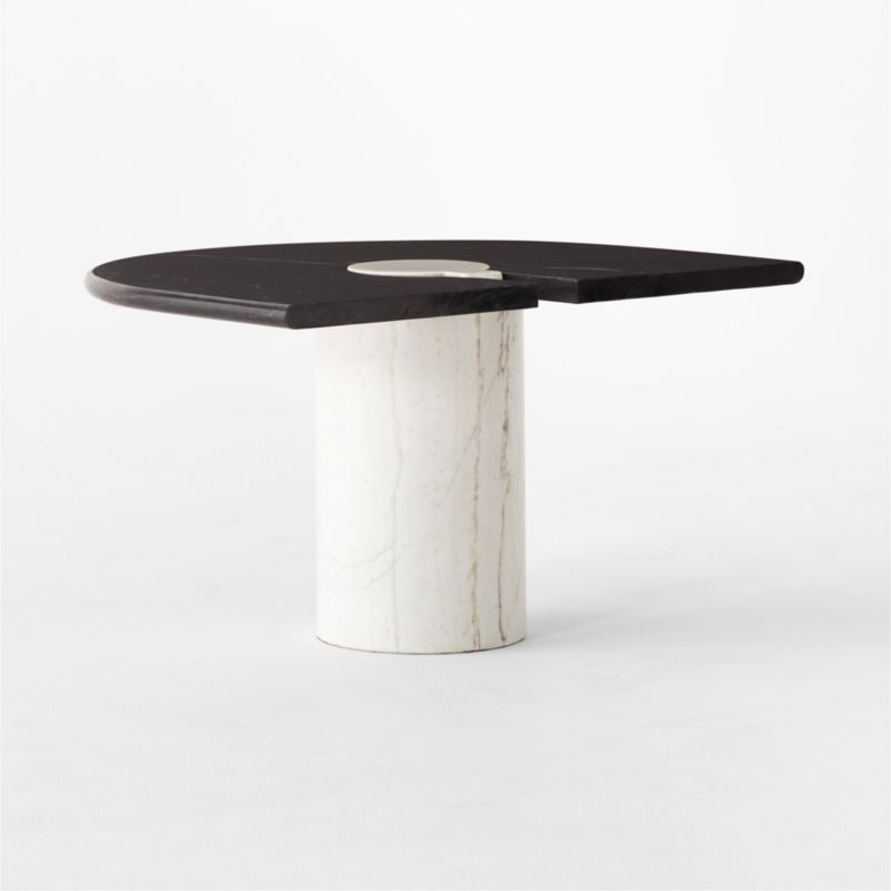 Liguria Rounded Black Marble Side Table with White Marble Base by Gianfranco Frattini - image 8 of 11