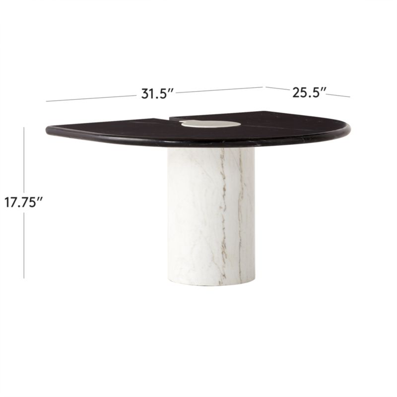 View Liguria Rounded Black Marble Side Table with White Marble Base by Gianfranco Frattini - image 3 of 11