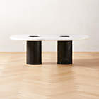 Estelle 66" Oval White Resin Coffee Table