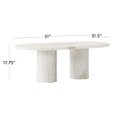 Liguria Oval White Marble Coffee Table with White Marble Base by Gianfranco Frattini