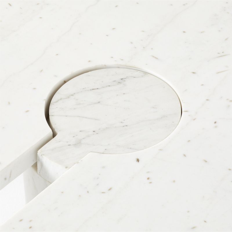 Liguria 51.25 Oval White Marble Coffee Table with White Marble Base by Gianfranco Frattini - image 6 of 8