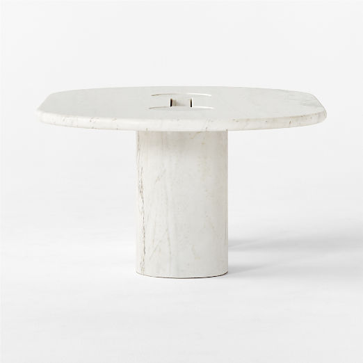 Liguria Oval White Marble Coffee Table with White Marble Base by Gianfranco Frattini