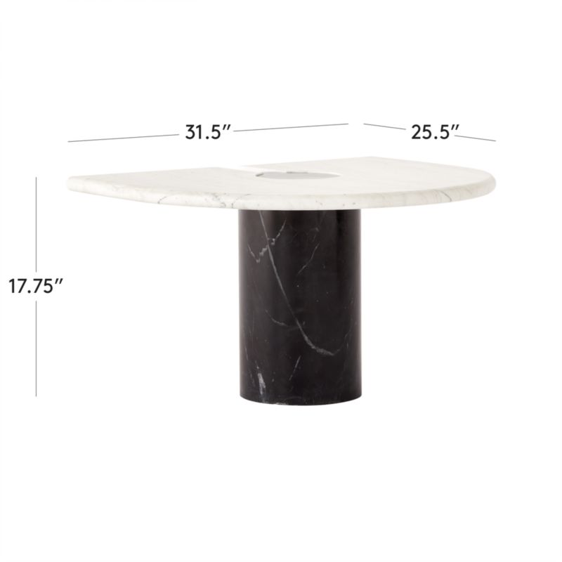 View Liguria Rounded White Marble Side Table with Black Marble Base by Gianfranco Frattini - image 3 of 9