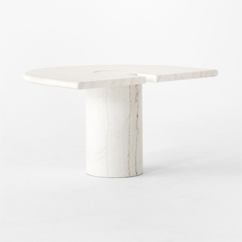 Liguria Rounded White Marble Side Table with White Marble Base by Gianfranco Frattini - image 7 of 10