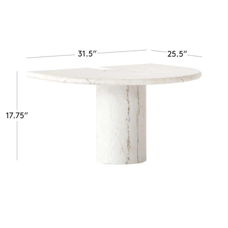 View Liguria Rounded White Marble Side Table with White Marble Base by Gianfranco Frattini - image 3 of 10