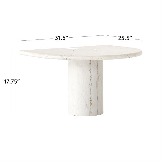 Liguria Rounded White Marble Side Table with White Marble Base by Gianfranco Frattini