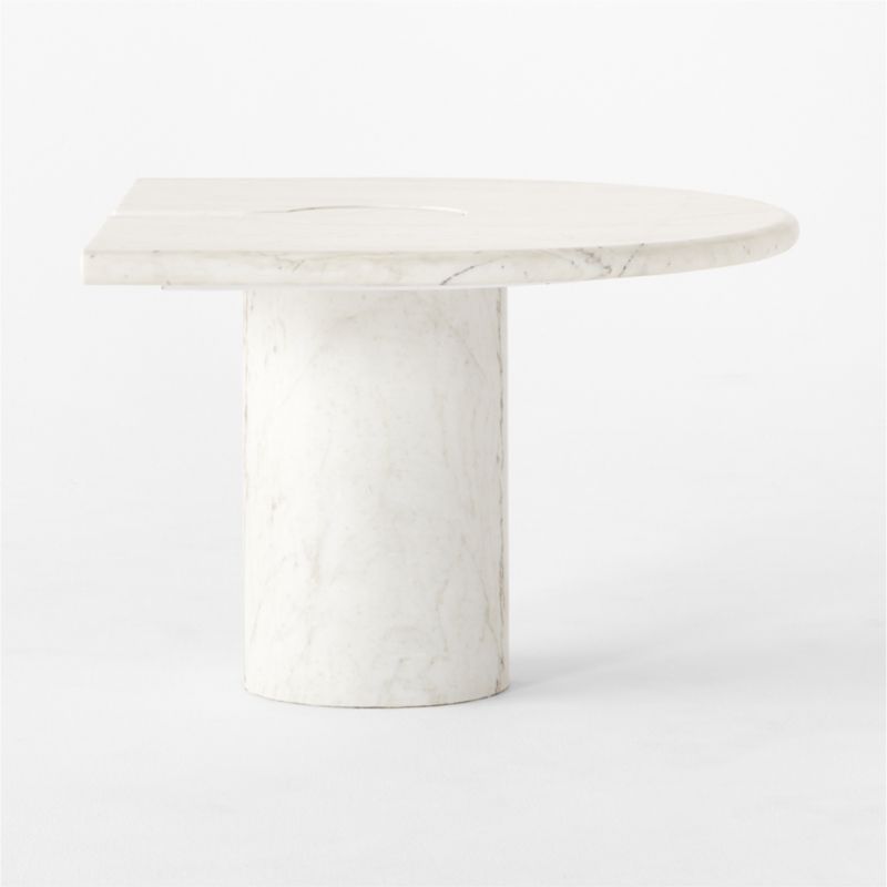 Liguria Rounded White Marble Side Table with White Marble Base by Gianfranco Frattini - image 6 of 10