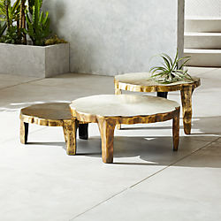 Modern Coffee Tables Cb2 Lilly 3 Piece Nesting Table Set