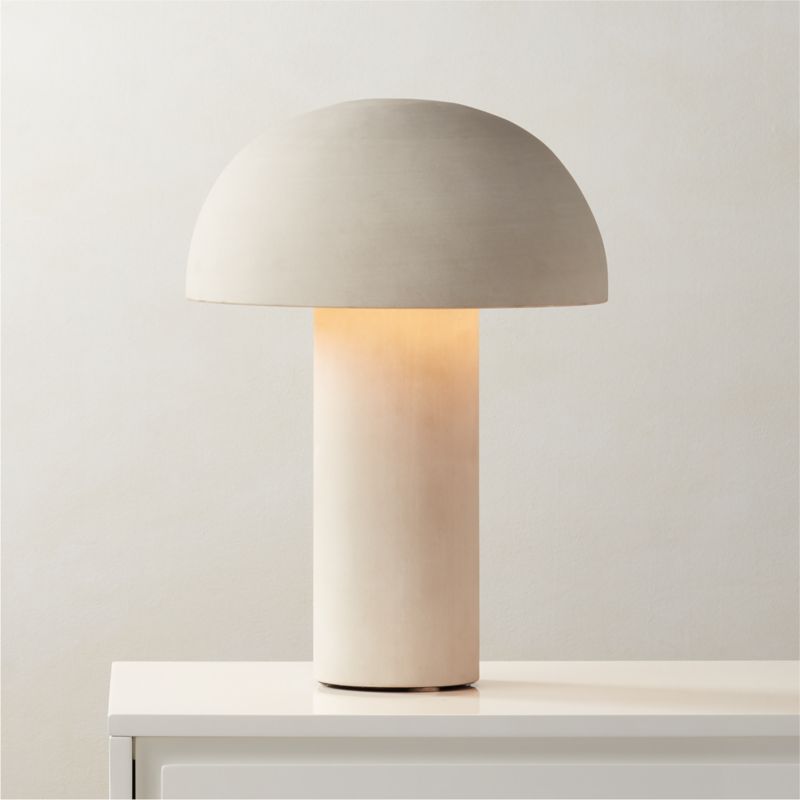 Polar White Cement Table Lamp by Kara Mann + Reviews | CB2