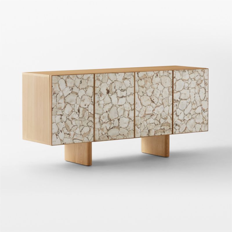 Lina 64" Stone and White Oak Credenza - image 5 of 10