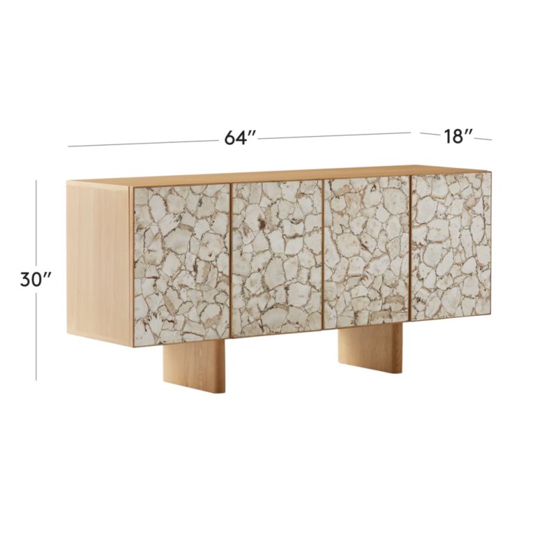 View Lina 64" Stone and White Oak Credenza - image 3 of 10