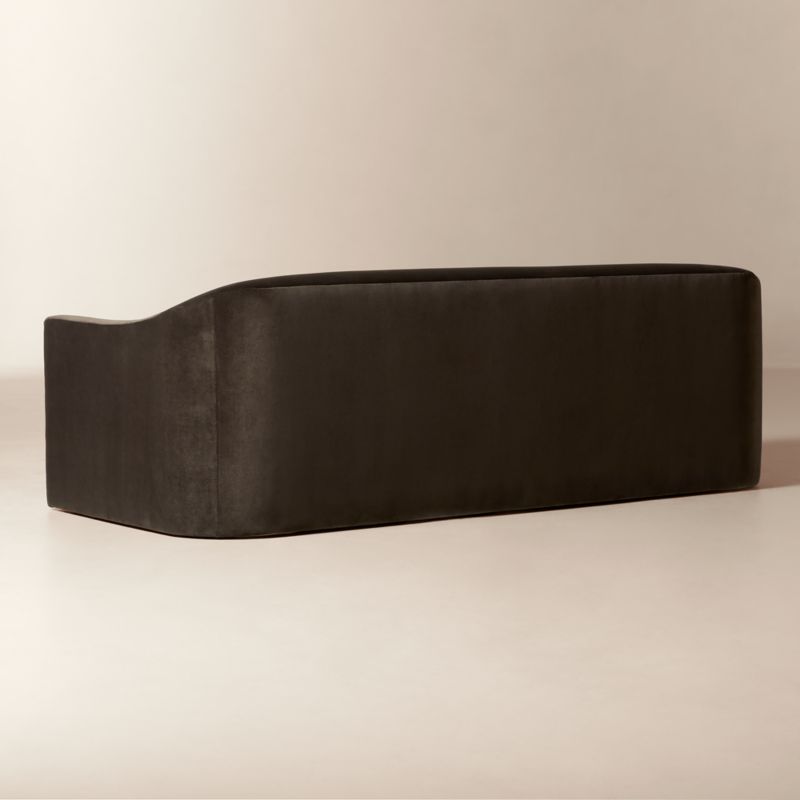 Lincoln 90.5" Curved Brown Velvet Sofa by Kara Mann - image 4 of 10