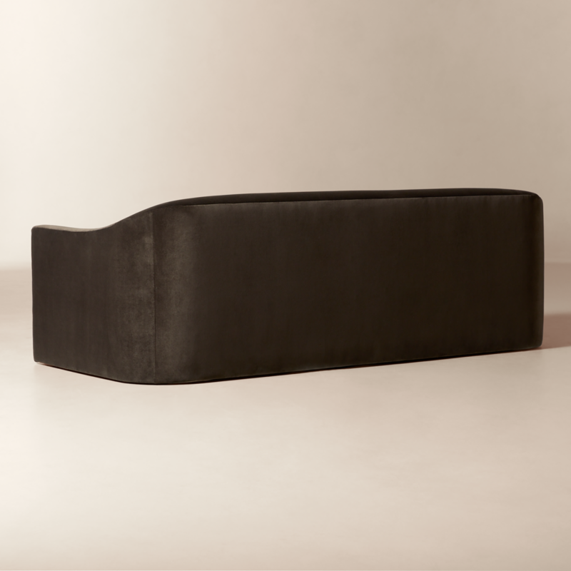 Lincoln 90.5" Curved Brown Performance Velvet Sofa - image 4 of 10
