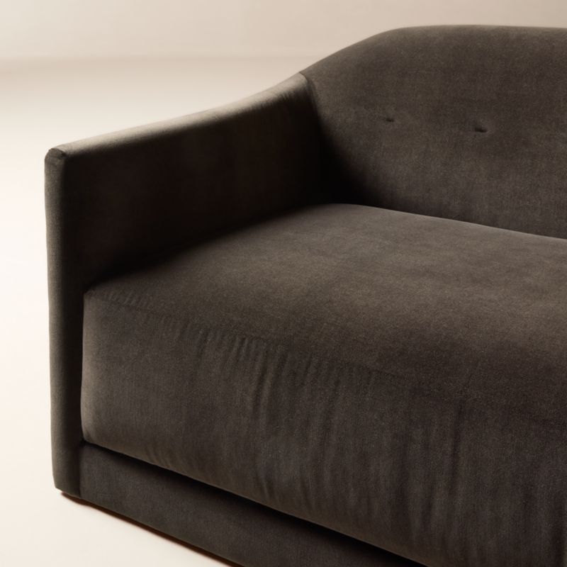 Lincoln 90.5" Curved Brown Velvet Sofa by Kara Mann - image 6 of 10