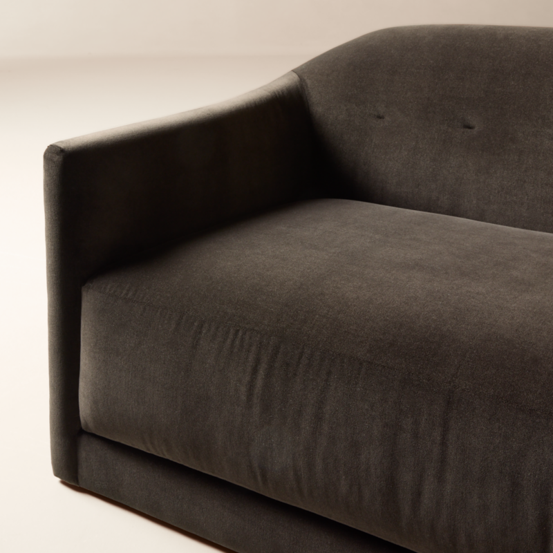 Lincoln 90.5" Curved Brown Performance Velvet Sofa - image 6 of 10