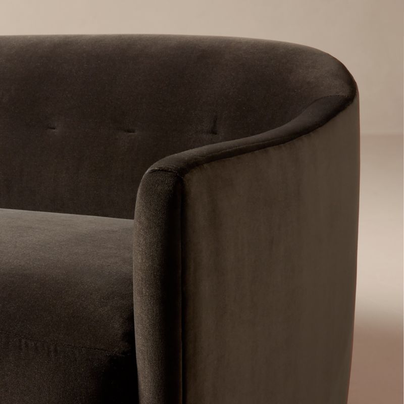 Lincoln 90.5" Curved Brown Velvet Sofa by Kara Mann - image 5 of 10