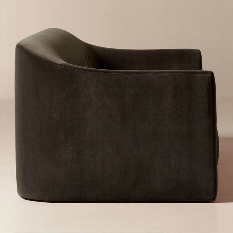 Lincoln 90.5" Curved Brown Velvet Sofa by Kara Mann - image 3 of 10