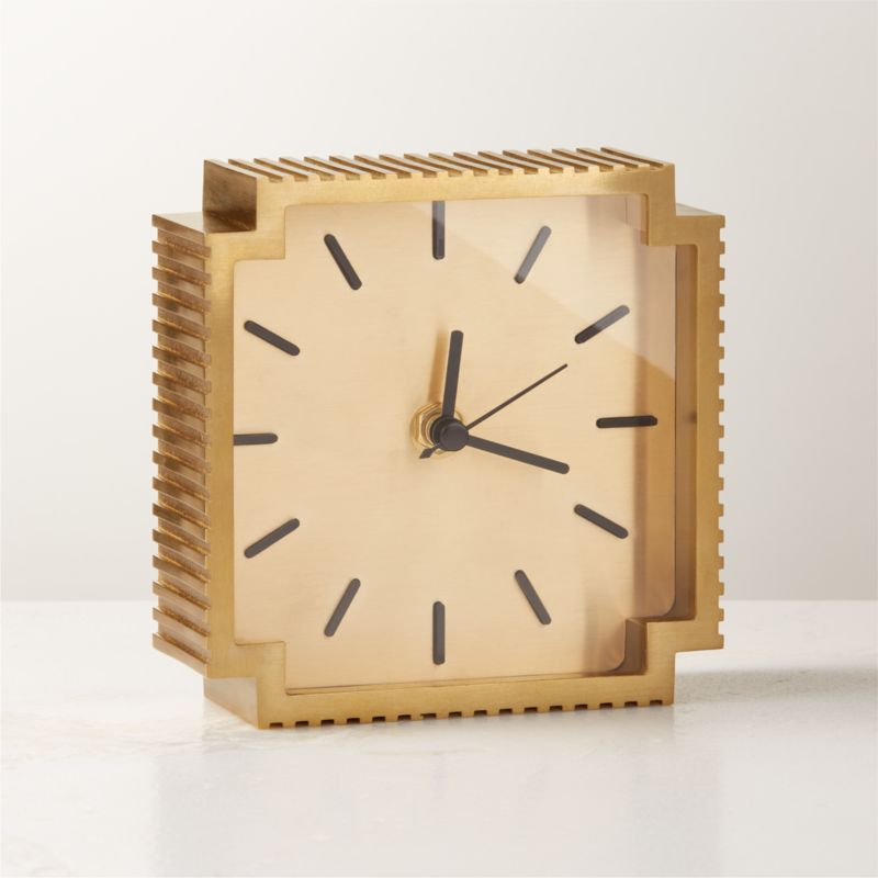 Lincoln Modern Brass Table Desk Clock + Reviews