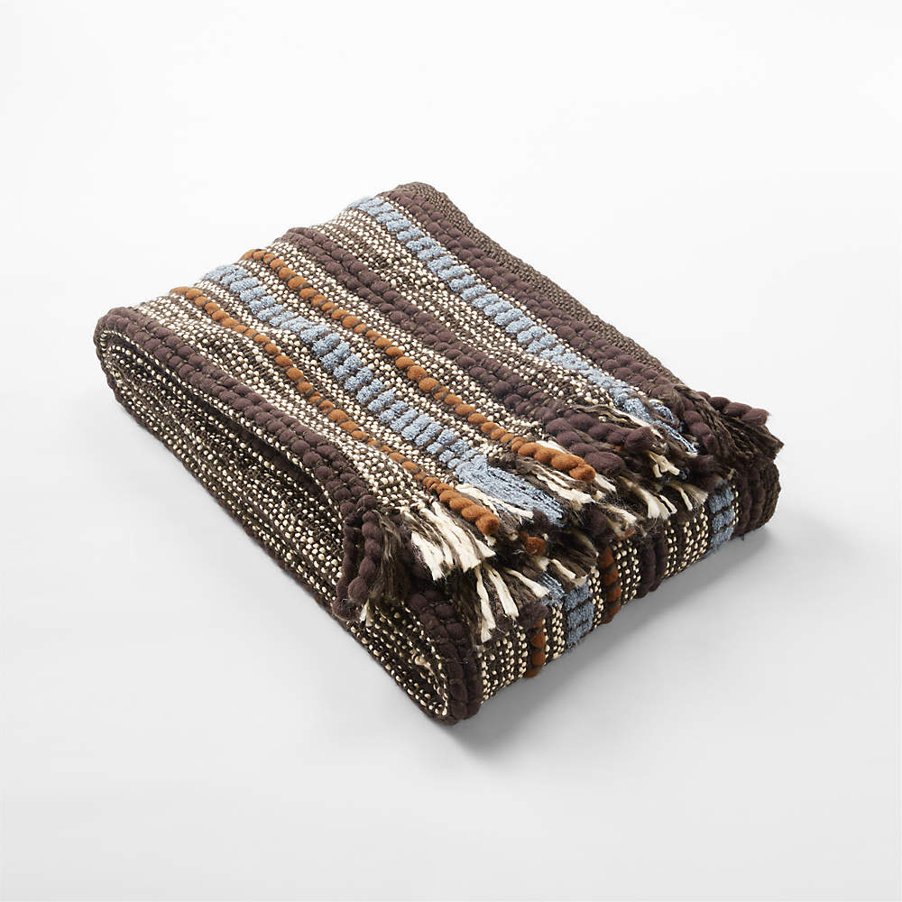 Lineage Woven Striped Throw Blanket by Kravitz Design