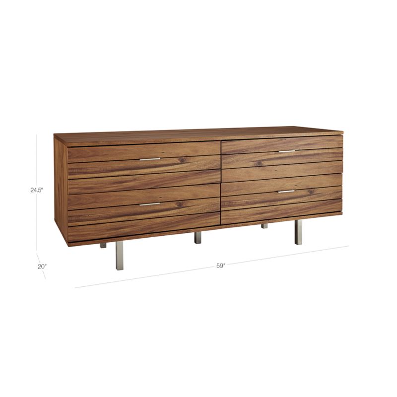 View Linear 4-Drawer Low Wood Dresser - image 2 of 6