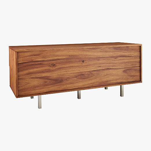 Linear 4-Drawer Low Wood Dresser