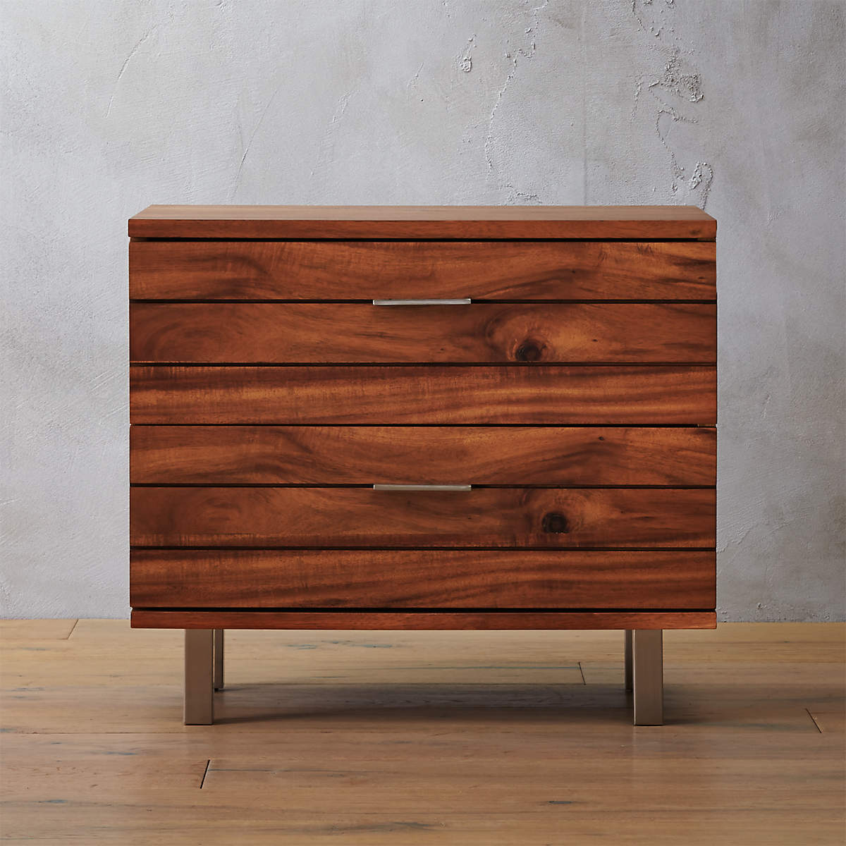 Linear 2Drawer Wood Nightstand + Reviews CB2 Canada