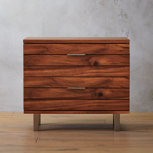 Linear 2-Drawer Wood Nightstand