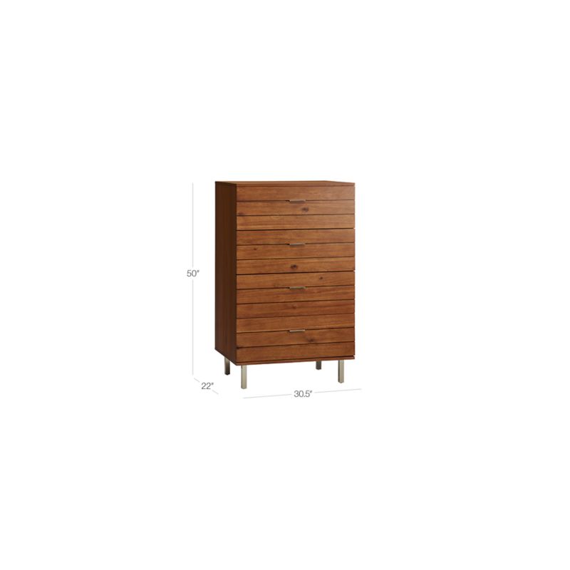 View Linear 4-Drawer Tall Wood Dresser - image 2 of 8