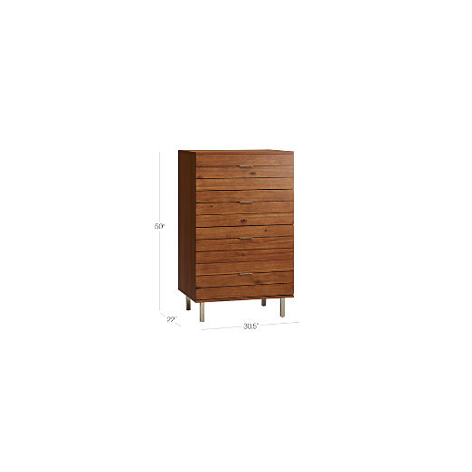 Linear 4-Drawer Tall Wood Dresser