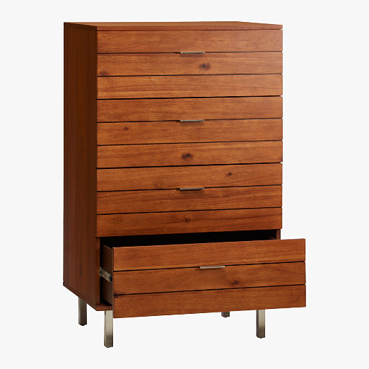 Linear 4-Drawer Tall Wood Dresser